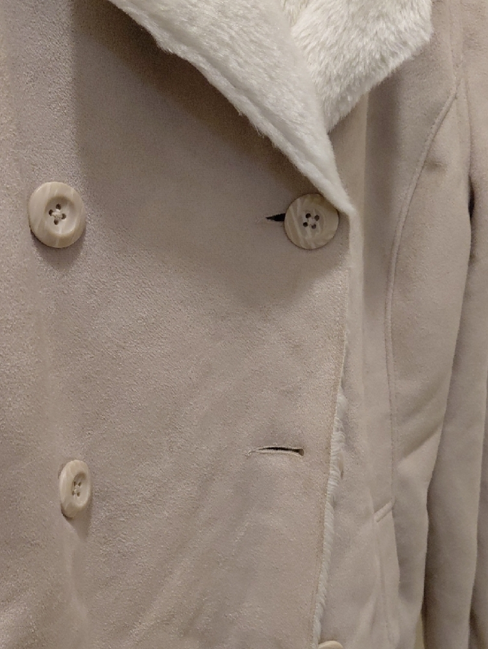 Sonoma Cream Double-Breasted Hooded Coat - Picture 4 of 8